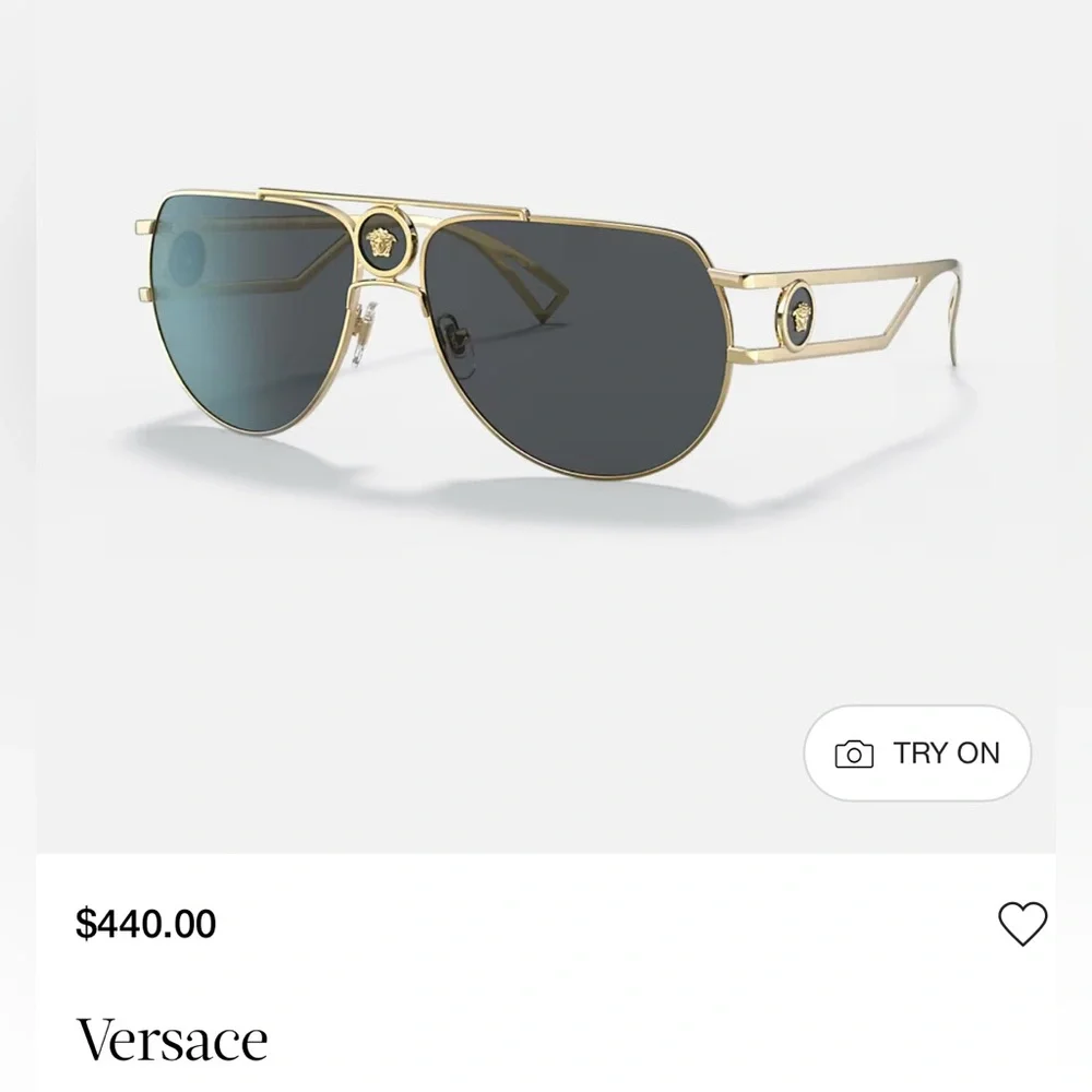 Authentic Versace Gold and Black Sunglasses - Picture 1 of 11